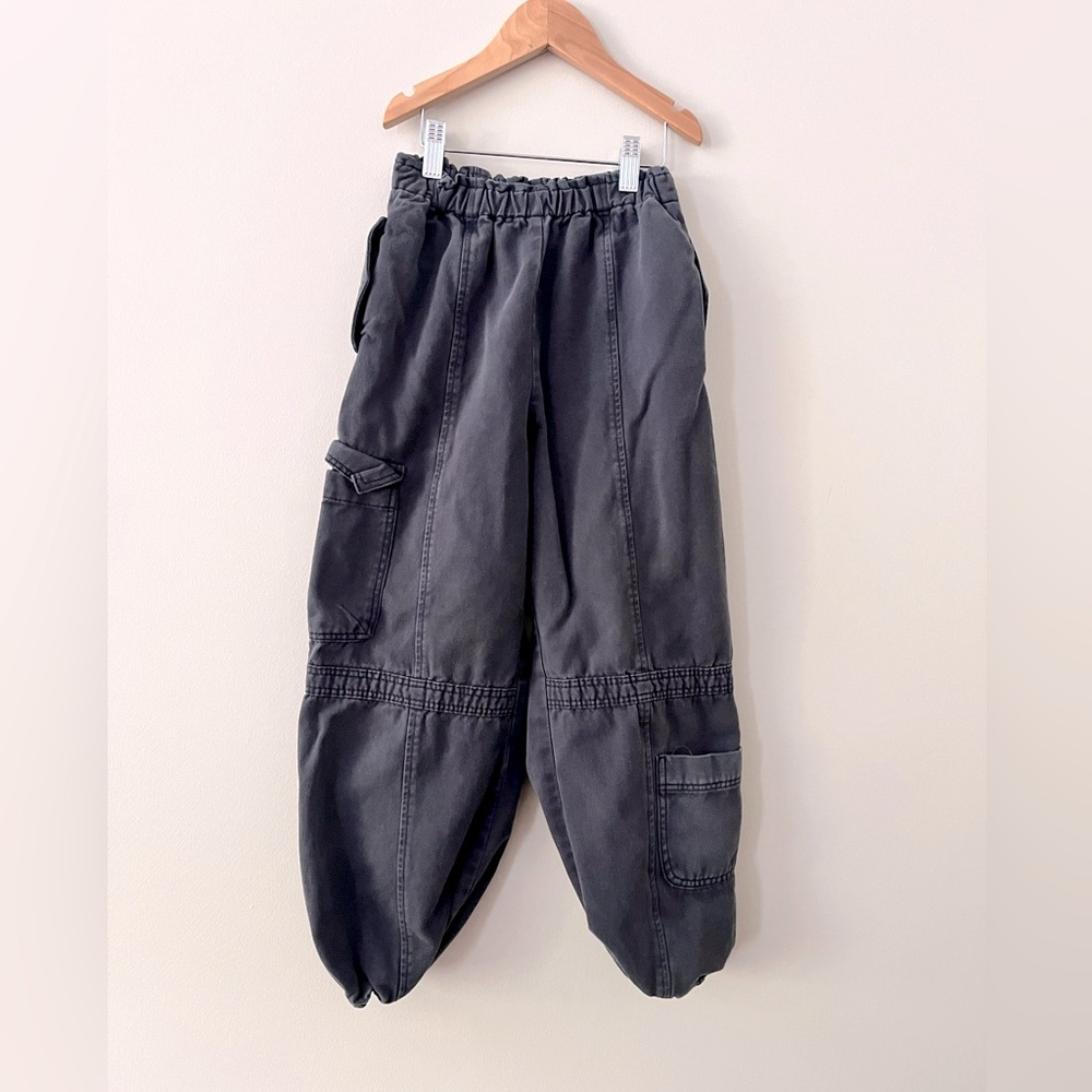 Zara Kids Size 10 Twill Jogger Cargo Pants Vintage Black Gray